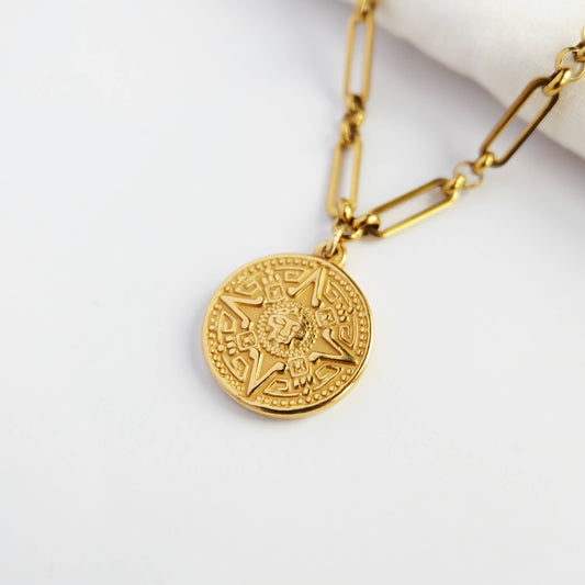 Aztec Coin Necklace