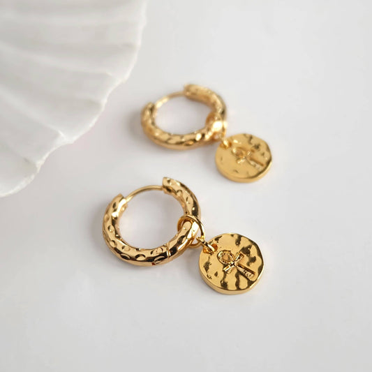 Egyptian Ankh Amulet Earrings